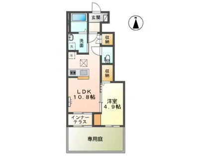 木更津市吾妻1丁目アパート(1LDK/1階)の間取り写真