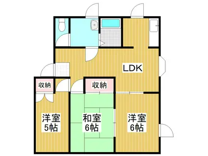 ハイツ ただちや(3LDK/2階)の間取り写真