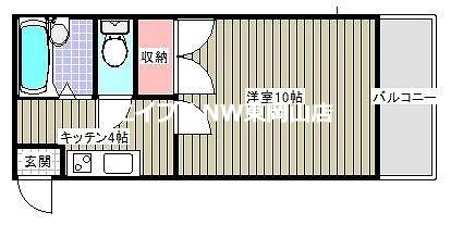 ベイシティ洲崎B(1K/4階)の間取り写真