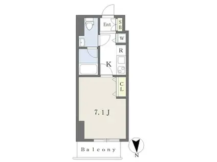 カレント今池(1K/4階)の間取り写真