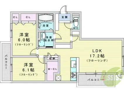 CASA. FILANTE V(2LDK/3階)の間取り写真