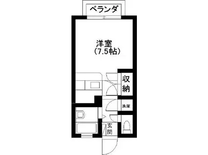 エレガンス浜砂I(ワンルーム/2階)の間取り写真