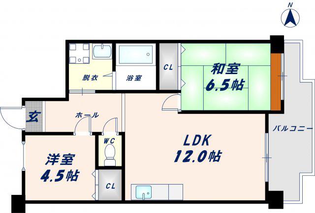 友井グレイス(2LDK/4階)の間取り写真