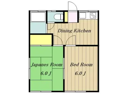 仲居ハイツ(2DK/1階)の間取り写真