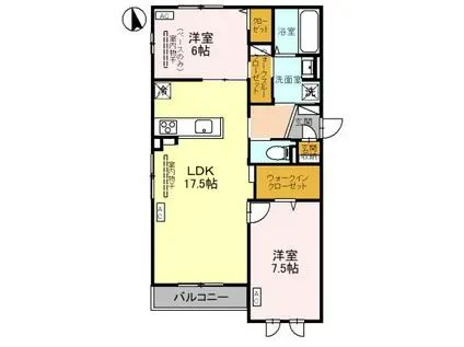 D-RESIDENCE新庄 VIVRE 203(2LDK/2階)の間取り写真
