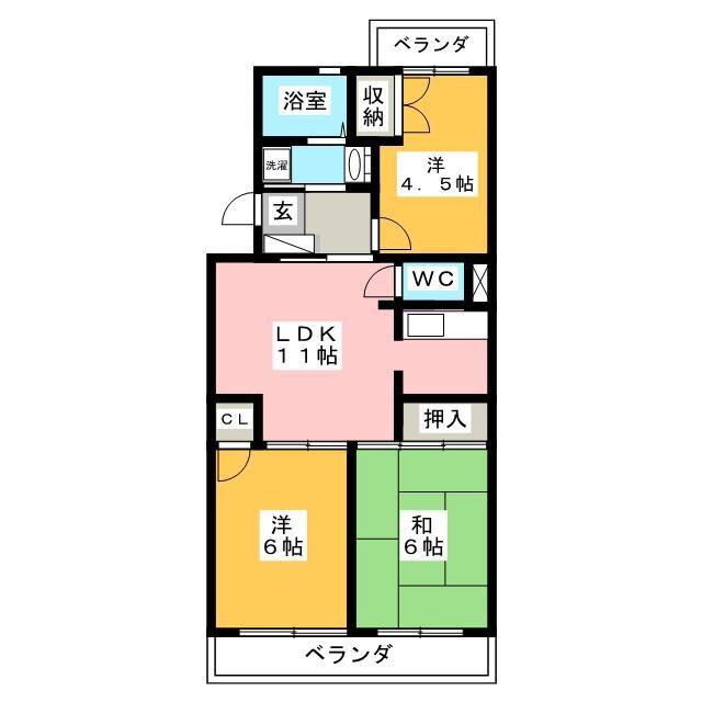 グレイスコート(3LDK/3階)の間取り写真