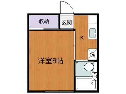 スコラハウス前原(1K/2階)の間取り写真