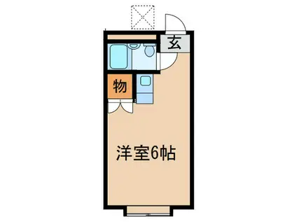 美しの森ハウスA棟(ワンルーム/1階)の間取り写真