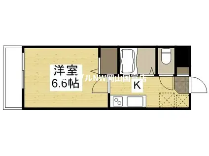 ウェーブレジデンス原尾島III(1K/3階)の間取り写真