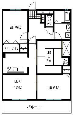 コモド・アンジュ(3LDK/2階)の間取り写真