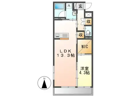 リバーサイド清音II(1LDK/2階)の間取り写真