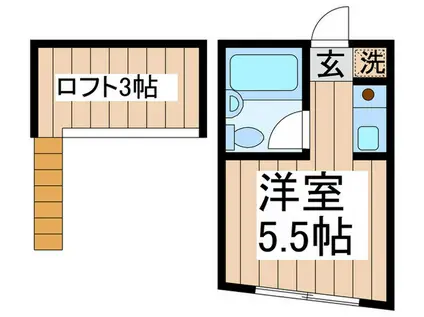 ニューコートくぬぎ山(ワンルーム/2階)の間取り写真