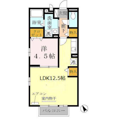 FELICE(1LDK/1階)の間取り写真
