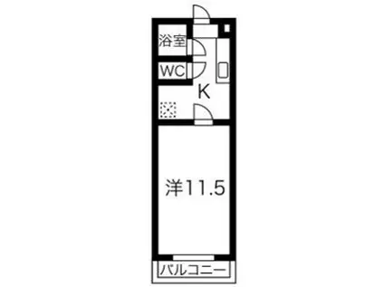 MUヒルズ庵町(1K/3階)の間取り写真