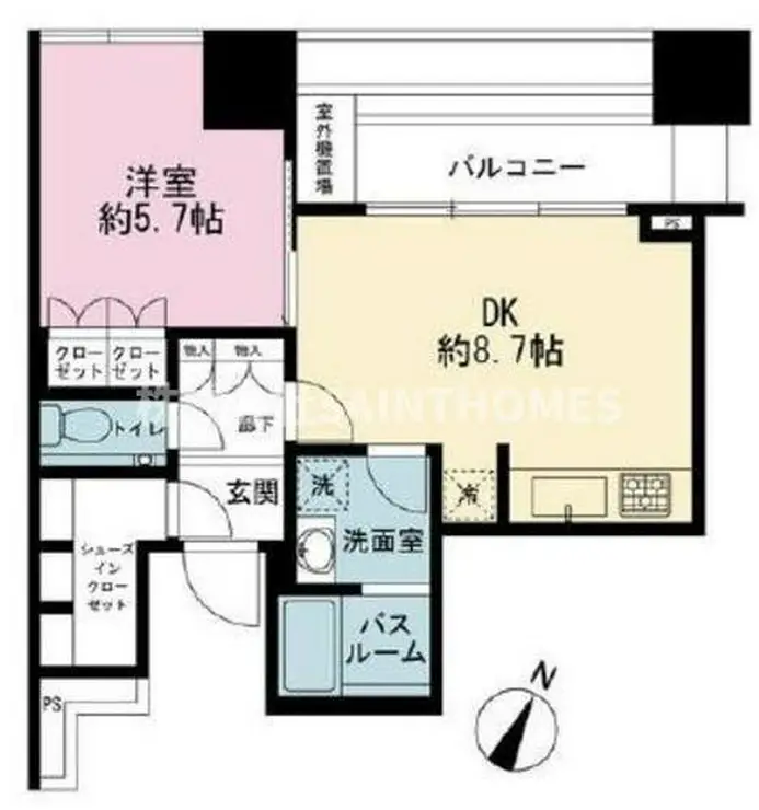 プレミストタワー白金高輪 7階階 間取り