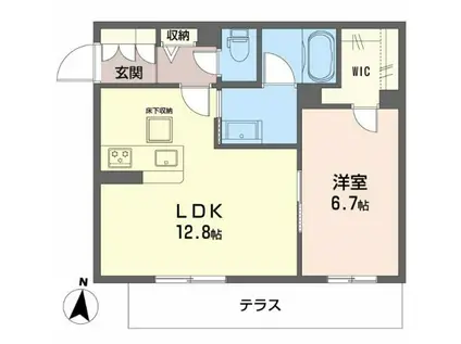 シャーメゾン ボナンザ(1LDK/1階)の間取り写真
