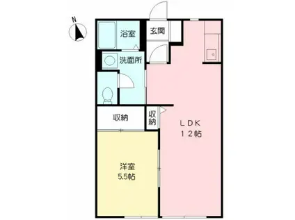 サンクチュアリー久留米VI F棟(1LDK/1階)の間取り写真