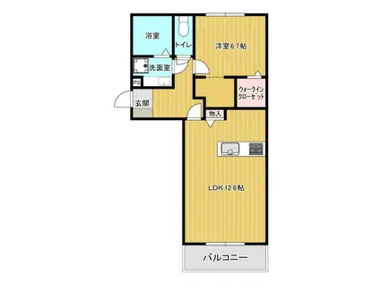 パークヴィラ下南部II棟(1LDK/1階)の間取り写真