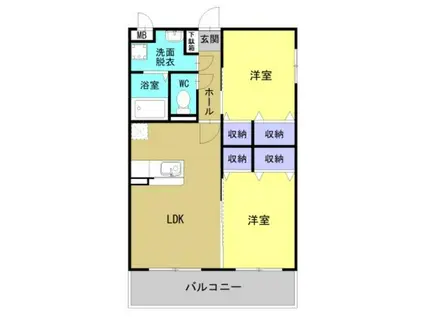 BLISS小池原(2LDK/1階)の間取り写真