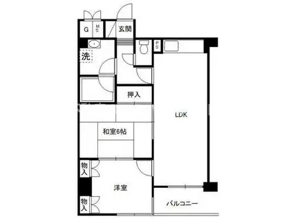 シャルミーユ桜ヶ丘(2LDK/4階)の間取り写真