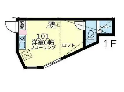 ユナイト大島上町ポール・モラレス(ワンルーム/1階)の間取り写真