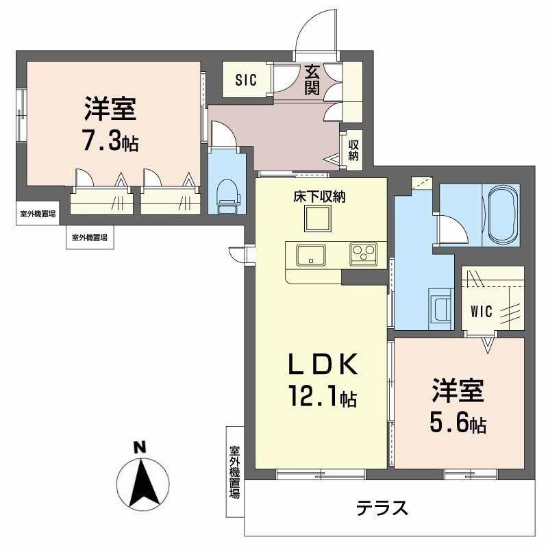 ブライラント(2LDK/1階)の間取り写真
