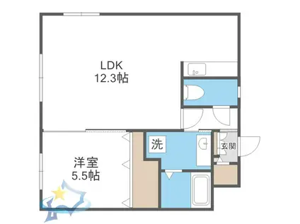 プレステージ知事公館(1LDK/2階)の間取り写真