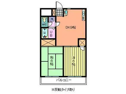 グレーシーハウスII(2DK/1階)の間取り写真