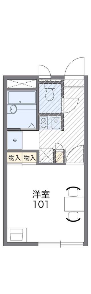 レオパレスヴェセル(1K/1階)の間取り写真