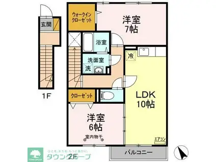ティアレスクエアF棟(2LDK/2階)の間取り写真