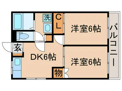 エントピア新和II(2DK/1階)の間取り写真