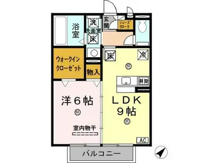 レセンテ光洋(1LDK/1階)の間取り写真