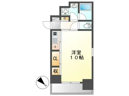 グランエターナ名古屋鶴舞(ワンルーム/3階)の間取り写真