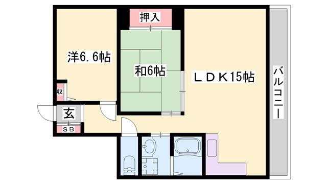 プレステージ飾磨駅前III(3LDK/12階)の間取り写真