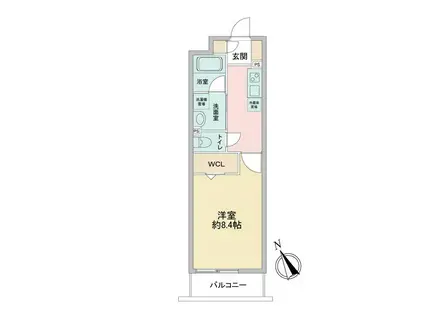 レオ四拾八番館(1K/2階)の間取り写真