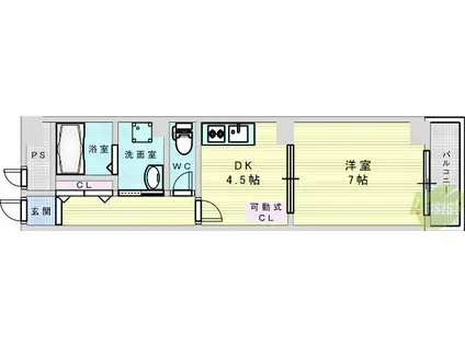 メルツハイム北村(1DK/6階)の間取り写真