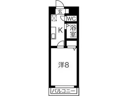ウイング金山(1K/1階)の間取り写真