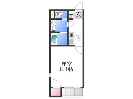 レオネクストくみのき(1K/2階)の間取り写真