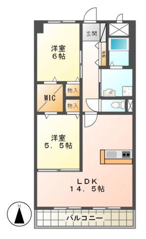 BONHEUR・CLE(2LDK/3階)の間取り写真