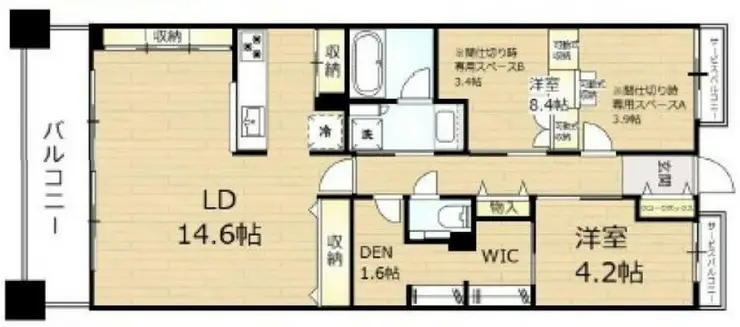 グレンパーク駒場 4階階 間取り