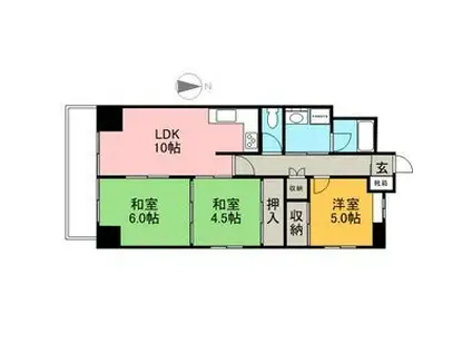 グランコート21(3LDK/5階)の間取り写真