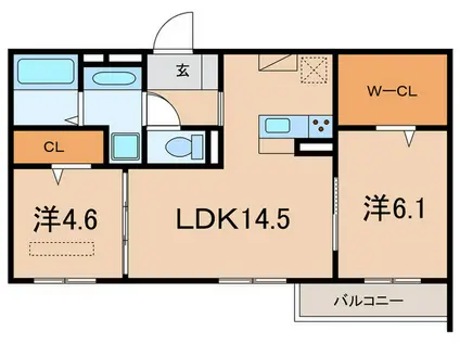 グランマーリエ松野通(2LDK/2階)の間取り写真