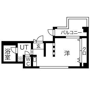 クレアジオーネ中之島西(ワンルーム/1階)の間取り写真
