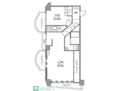 セントラル第二青山(1LDK/3階)の間取り写真