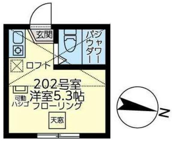 ユナイト中央カステーリャ・デ・ボレロ(ワンルーム/2階)の間取り写真