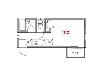 コリーヌ品川(ワンルーム/1階)の間取り写真