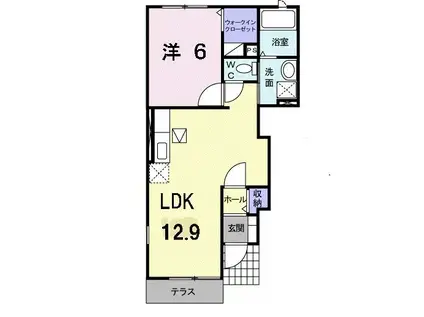 レスト・パークII(1LDK/1階)の間取り写真