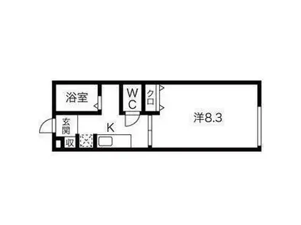 PACE長町(1K/2階)の間取り写真