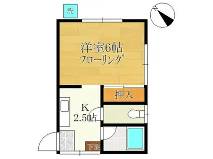 リバージュ飯島(1K/1階)の間取り写真