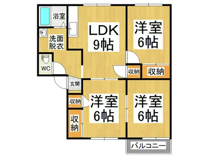 フレグランス樋口(3LDK/2階)の間取り写真